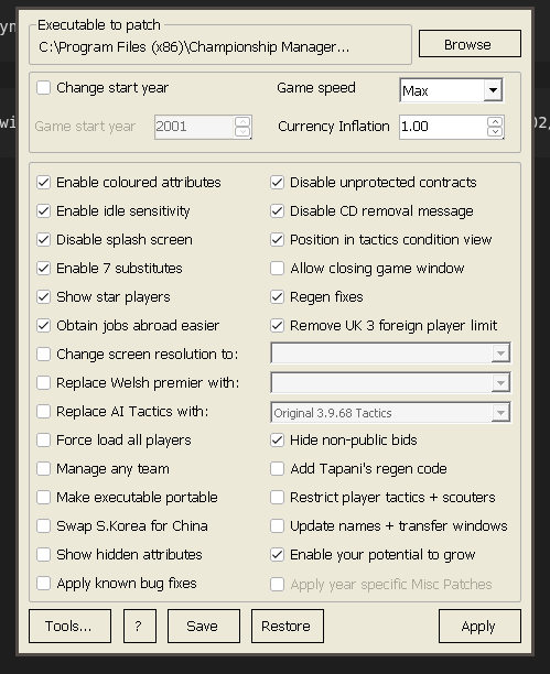 Using Nick’s patcher
