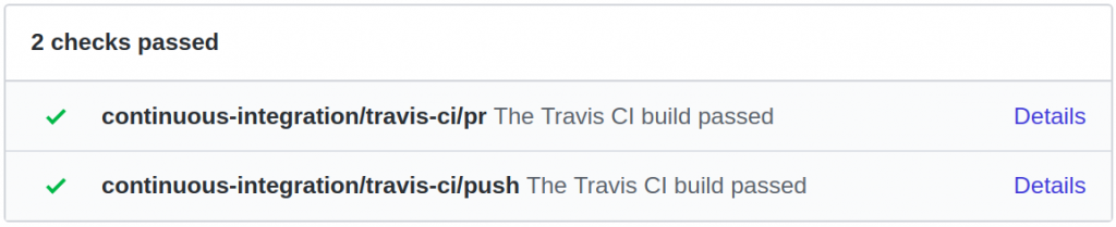 Screenshot of Github checks being passed